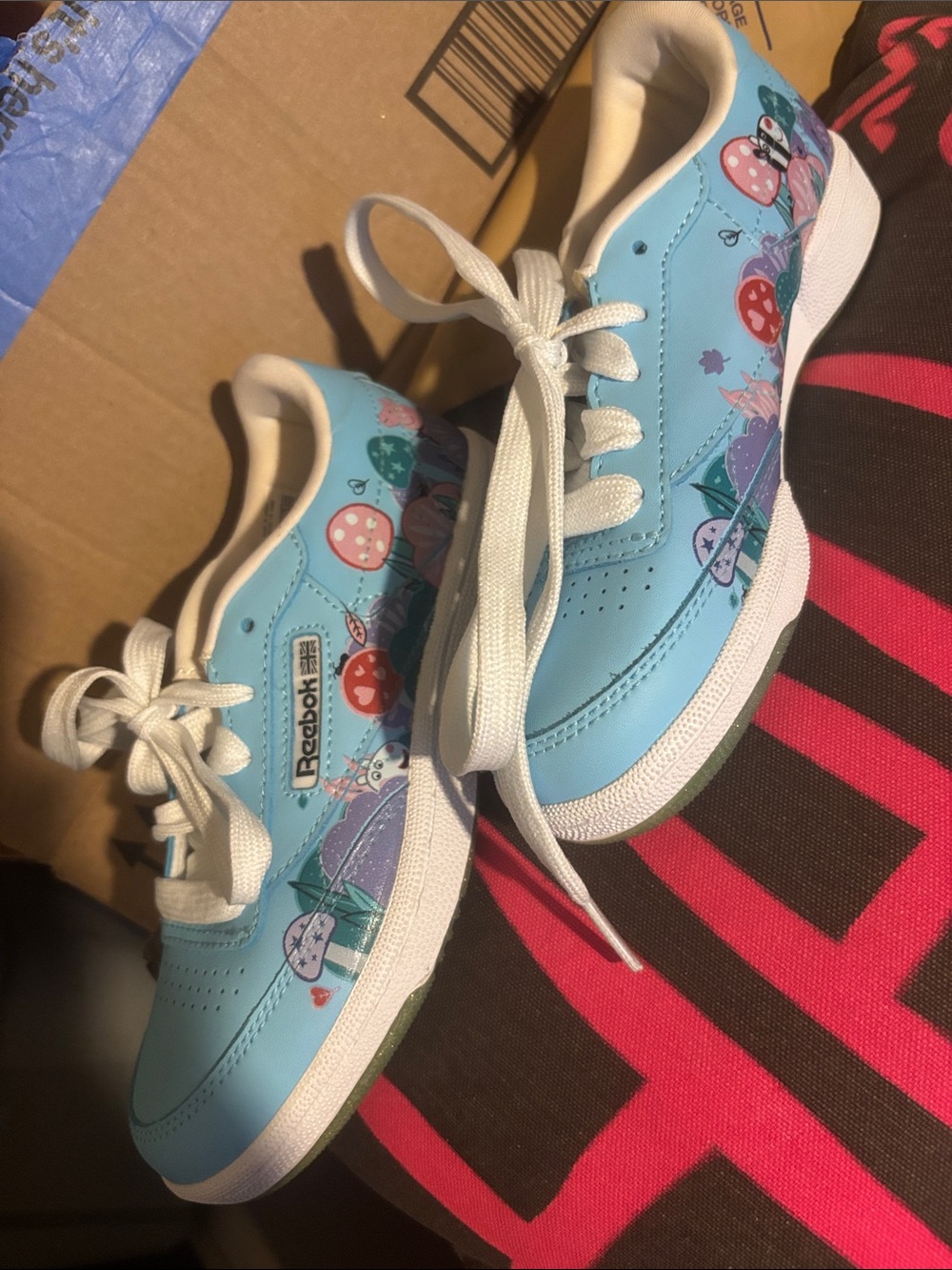 Reebok Kids Blue Floral & Mushroom Sneakers